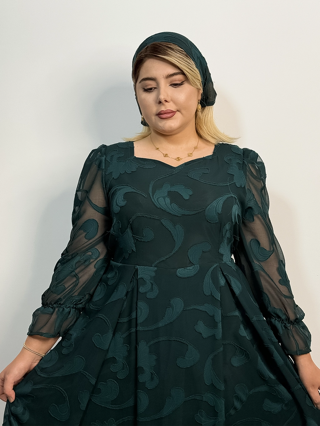 پیراهن مجلسی مدل سیمین رنگ سبز