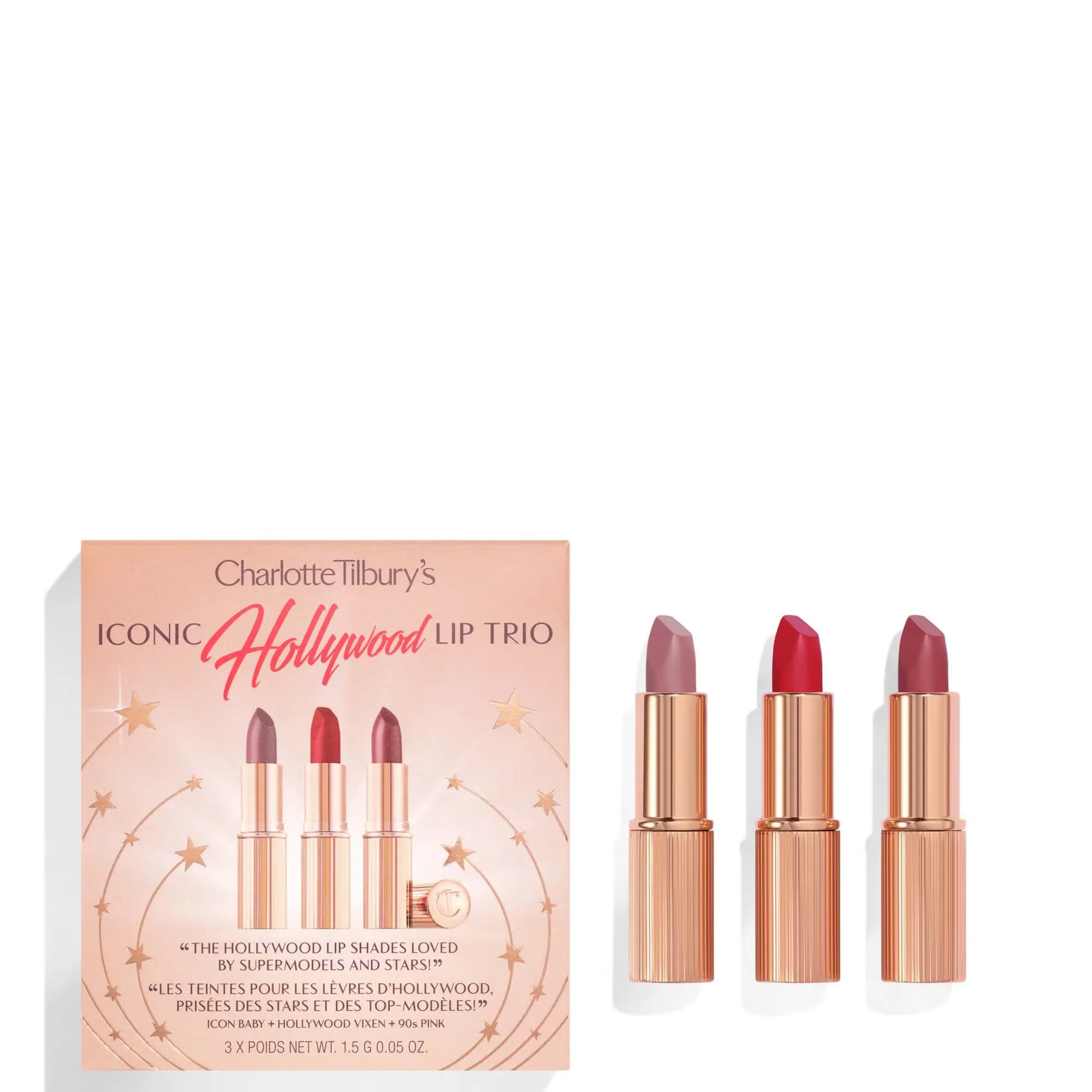 ست رژ لب سه عددی آیکونیک هالیوود شارلوت تیلبری | Charlotte Tilbury Iconic Hollywood Lip Trio