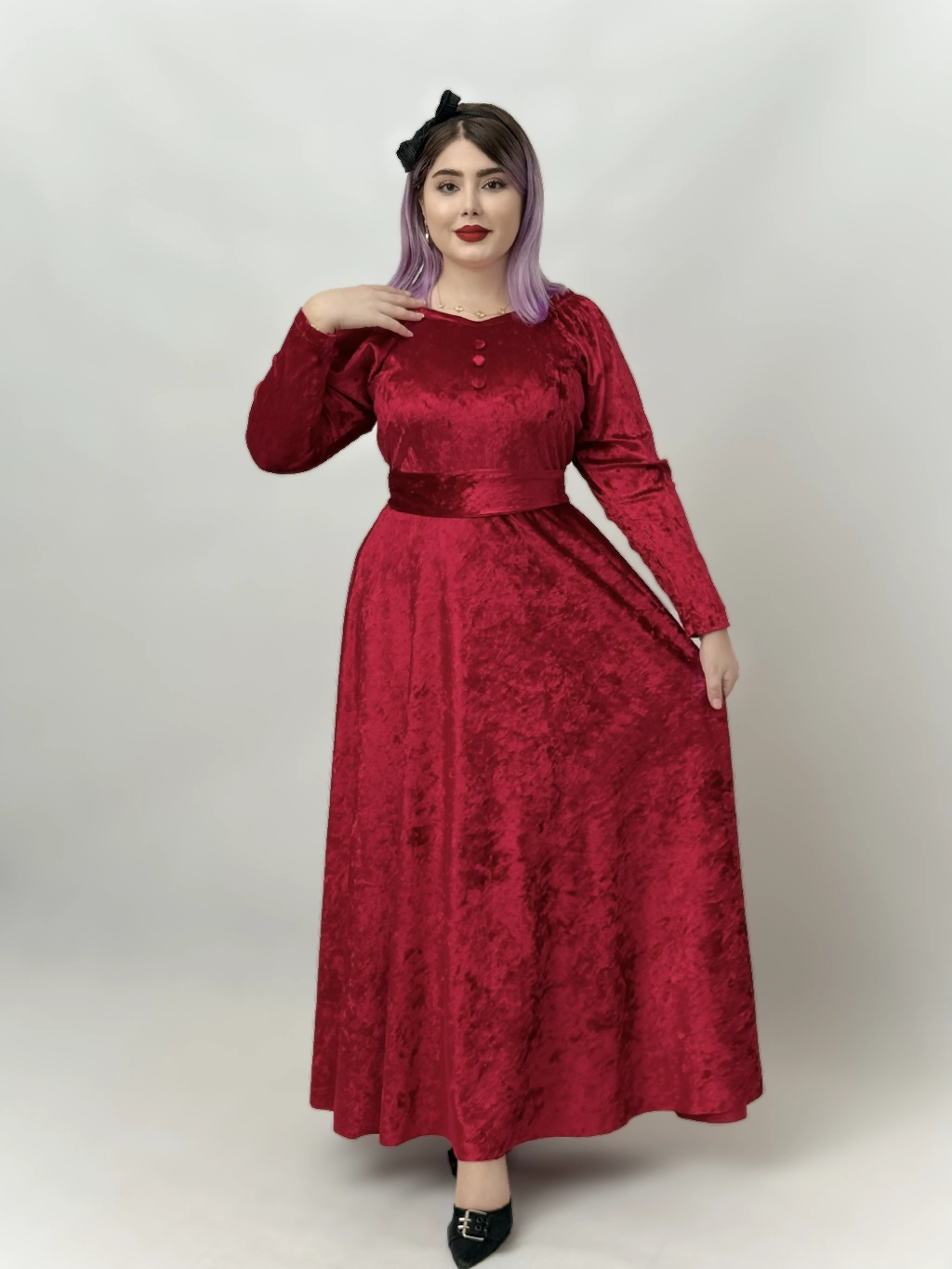 پیراهن مجلسی یلدایی انار رنگ قرمز