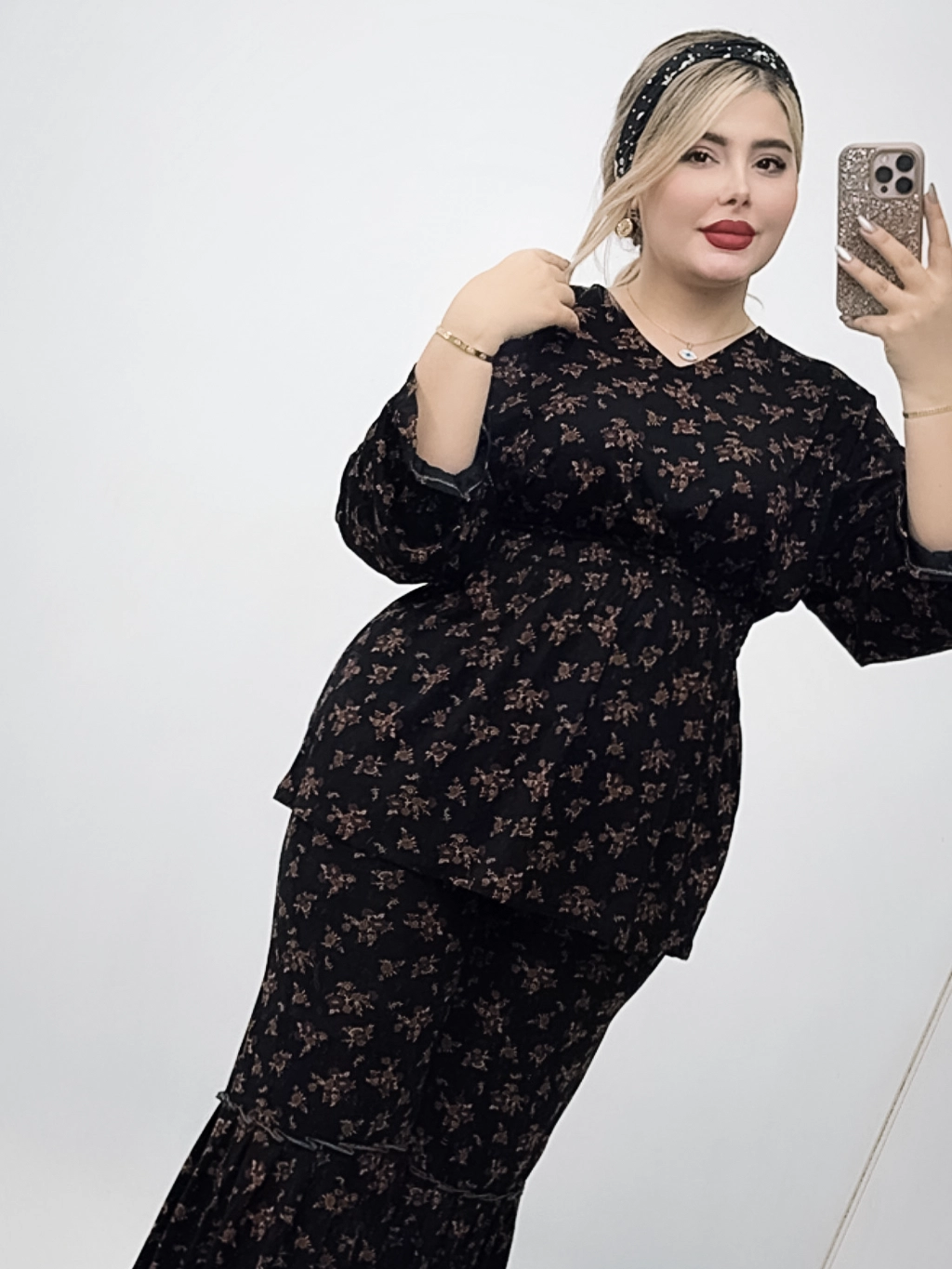 ست شومیز شلوار طرح شبنم نخ کشی