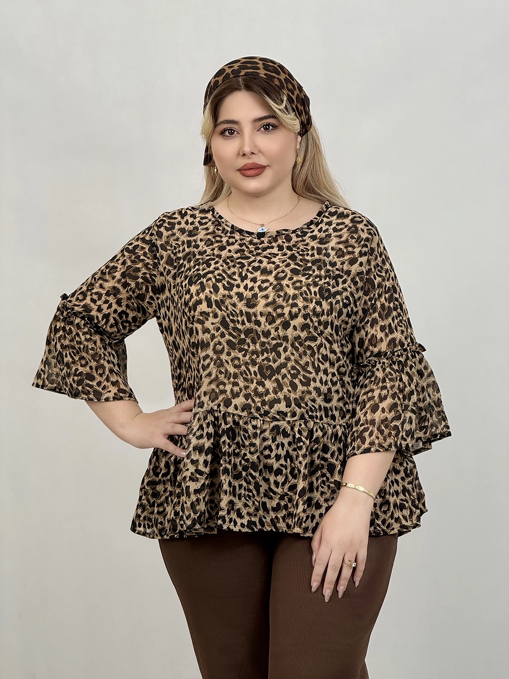 شومیز پلنگی حریر طرح دیلان