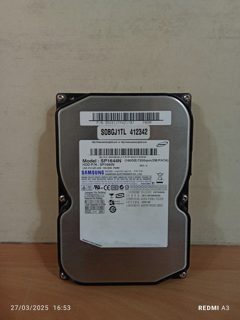 هارد 160 گیگ سامسونگ مدلSP1644M-استوک-IDE