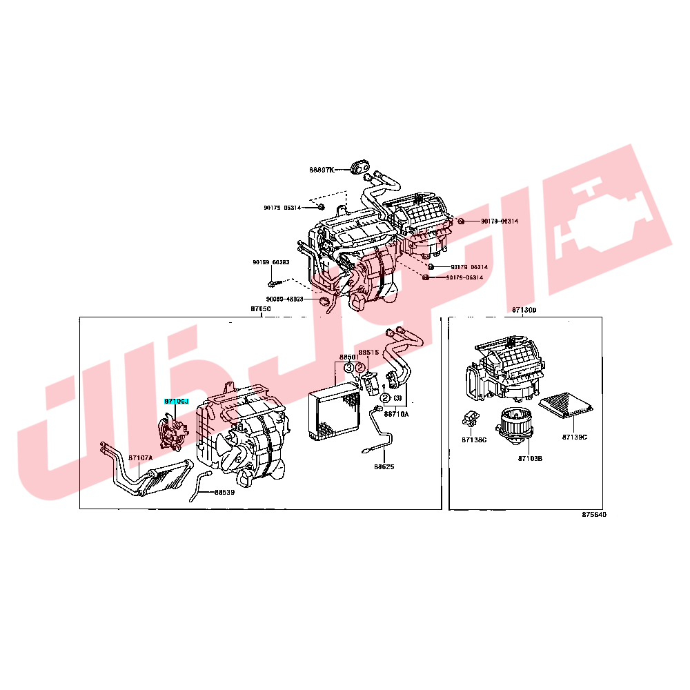 موتور دریچه کولر (SERVO) کمری 4 سیلندر مدل 2006-2005