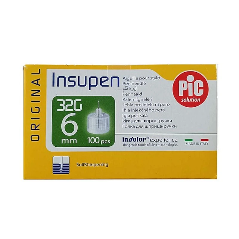 سرسوزن قلم انسولین پیک (pic) 6 میلی متر 32G بسته 100 عددی (کپی)