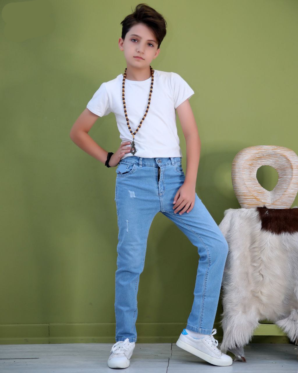 شلوار پسرانه جین کمردار سایز70تا105 کد2006039