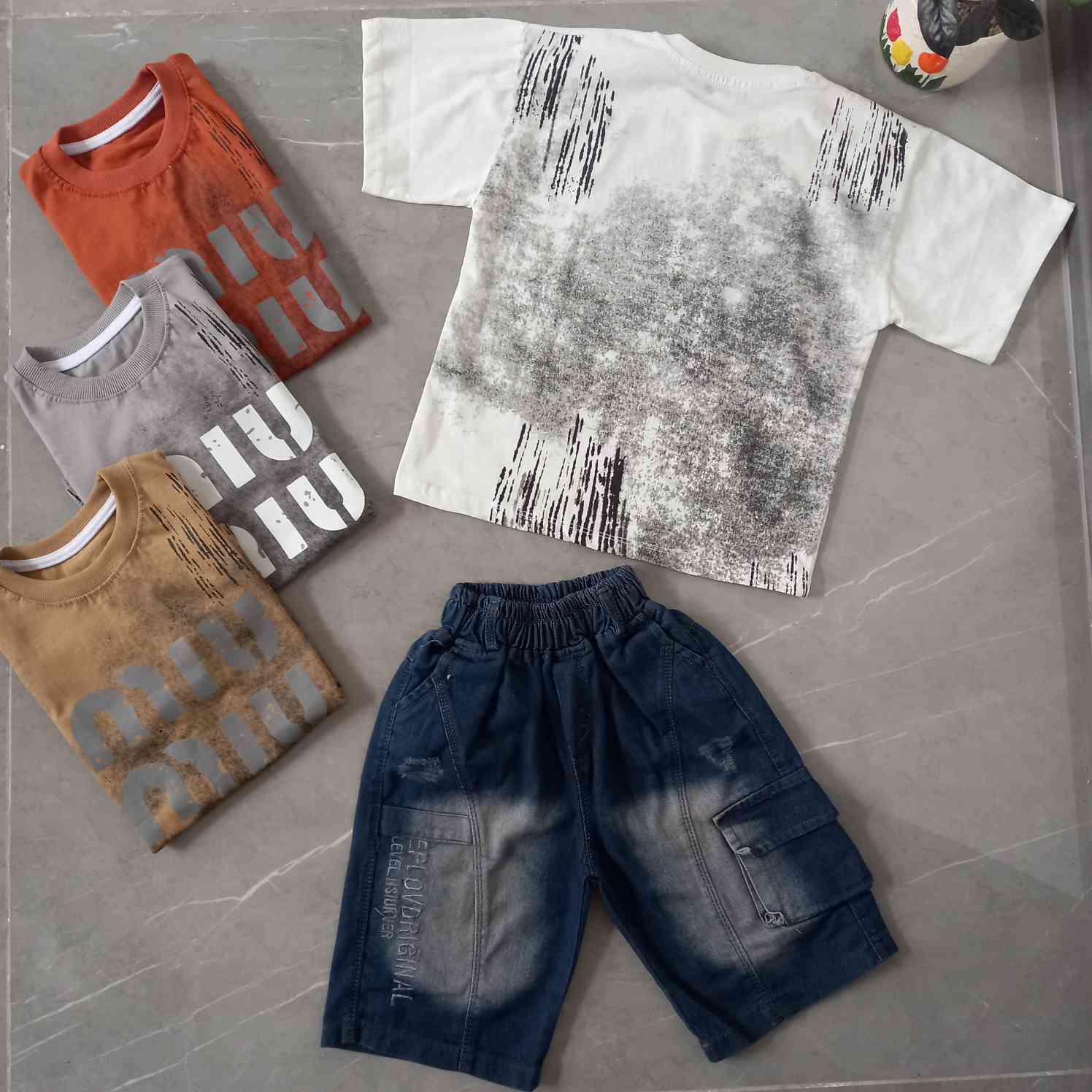 تیشرت شلوارک بچگانه MIU MIU سایز50تا65 کد 2005028