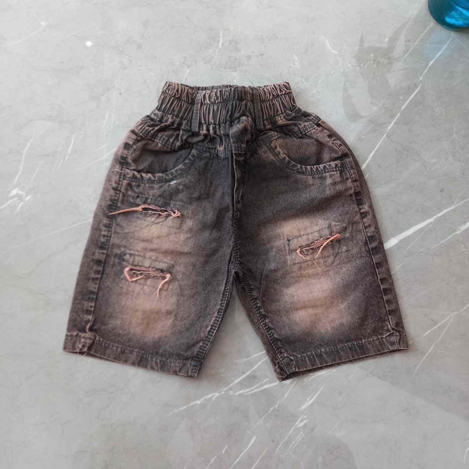 شلوارک بچگانه جین نسکافه ای سایز 55تا100 کد2006092