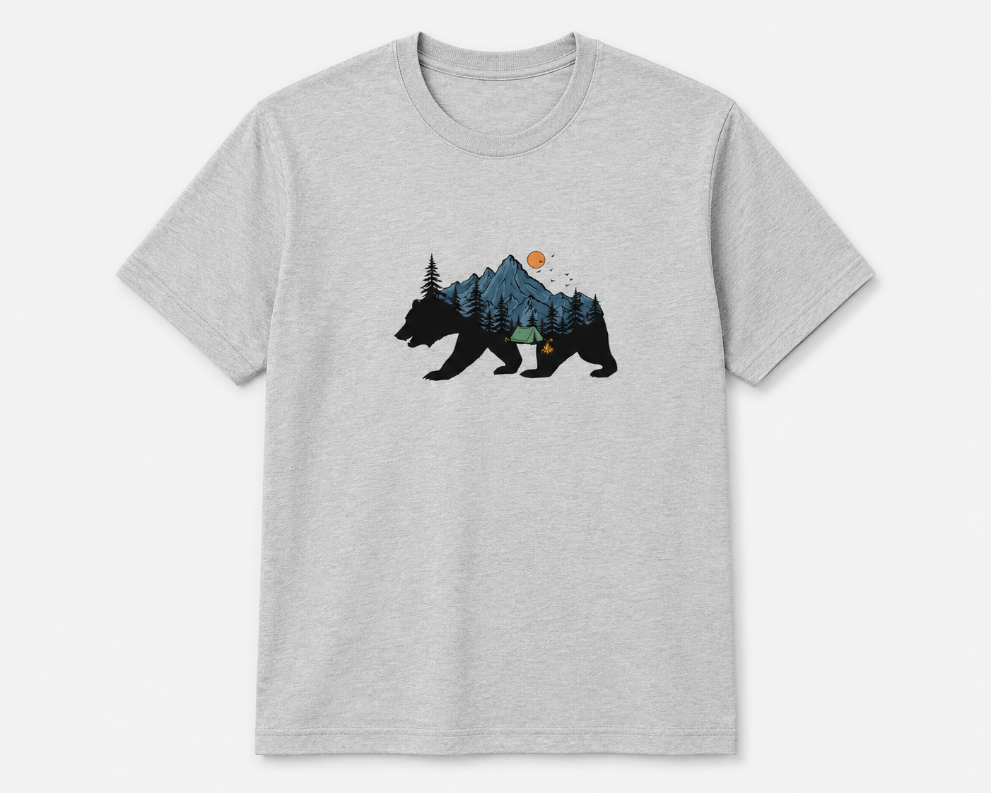 تیشرت طبیعتگردی طرح grizzly bear