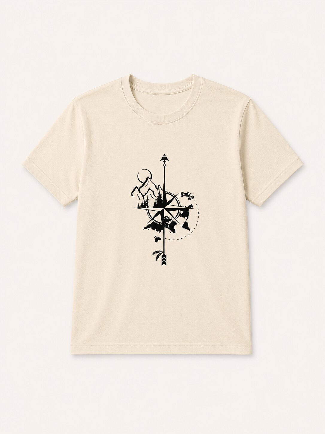 تیشرت طبیعتگردی طرح Simple compass