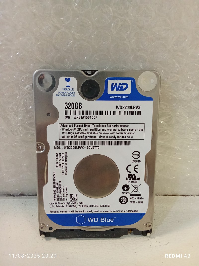 هارد لپ تاپ320 گیگ WESTERN مدلWD3200LPVX(استوک)