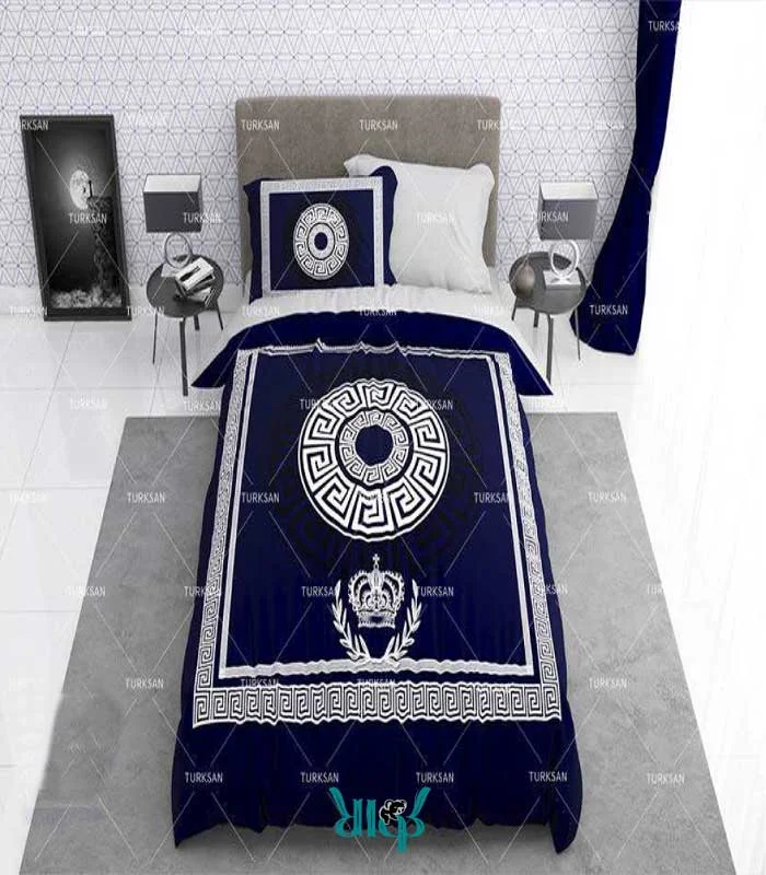 روتختی یک نفره سورمه ای طرح ورساچه کد d206
