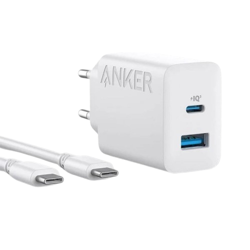 شارژر دیواری دو پورت انکر مدل Anker B2348K21 20W به همراه کابل تایپ سی