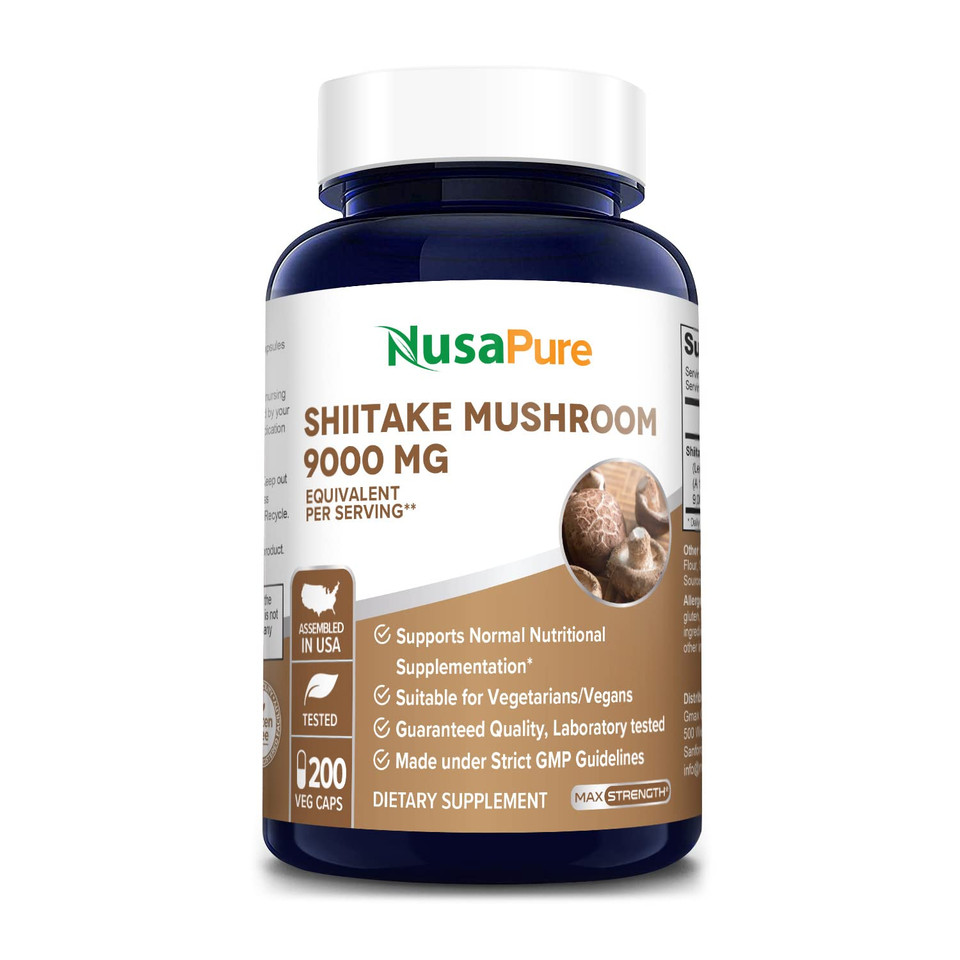 کپسول قارچ شیتاکه نوساپیور | NusaPure Shiitake Mushroom Extract 9000mg Capsules
