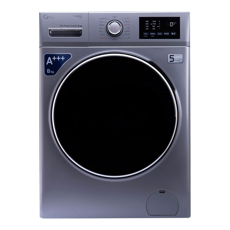 ماشین لباسشویی جی پلاس مدل GWM-M8220T ظرفیت 8 کیلوگرم - تیتانیومی