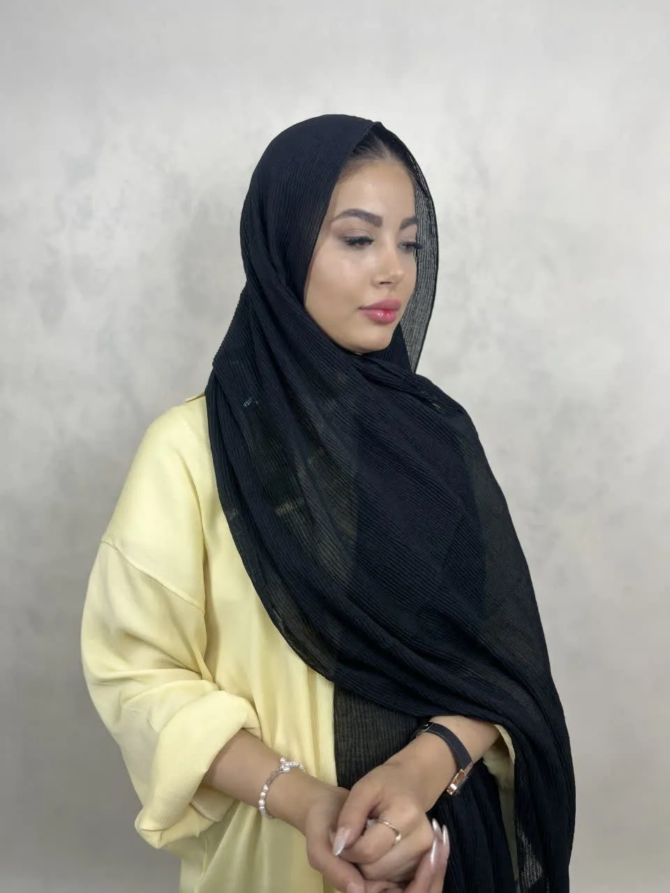 شال سوگل ساده پلیسه نخی