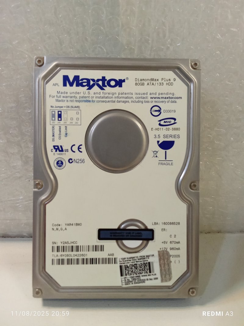 هارد 80گیگ MAXTOR -مدل DIAMONDMAX PLUS 9(استوک)