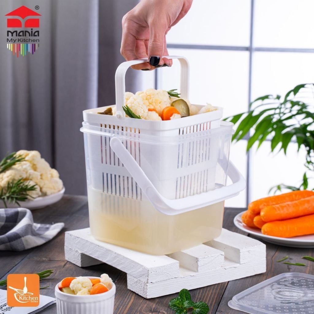 مانیا ظرف ترشیجات سایز متوسط با سبد | Mania Medium Pickle Container