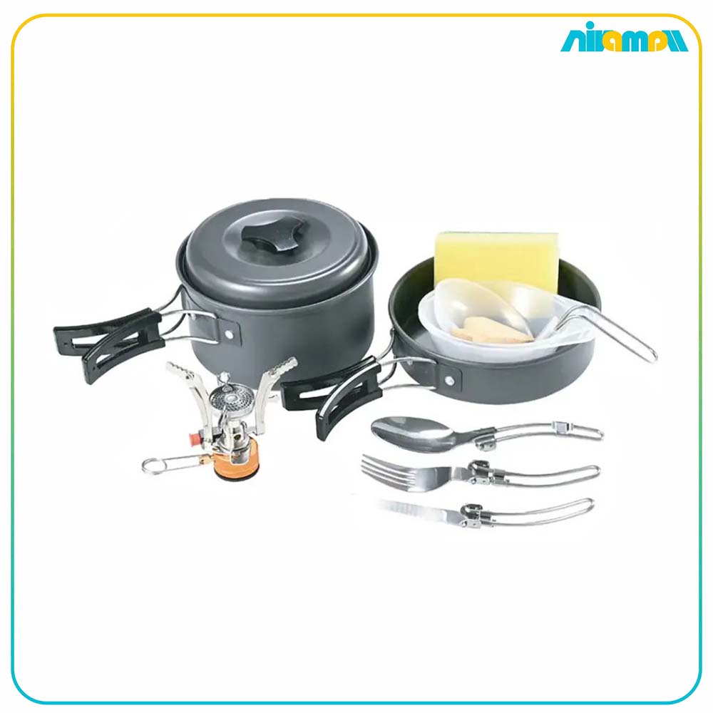 ظروف کمپینگ 10 پارچه گرین لاین مدل 10in1 camping cookware
