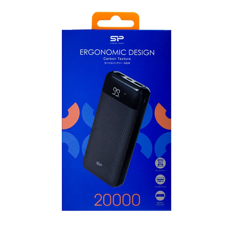 پاوربانک سیلیکون پاور مدل GS28 ظرفیت 20000 میلی آمپر ساعت