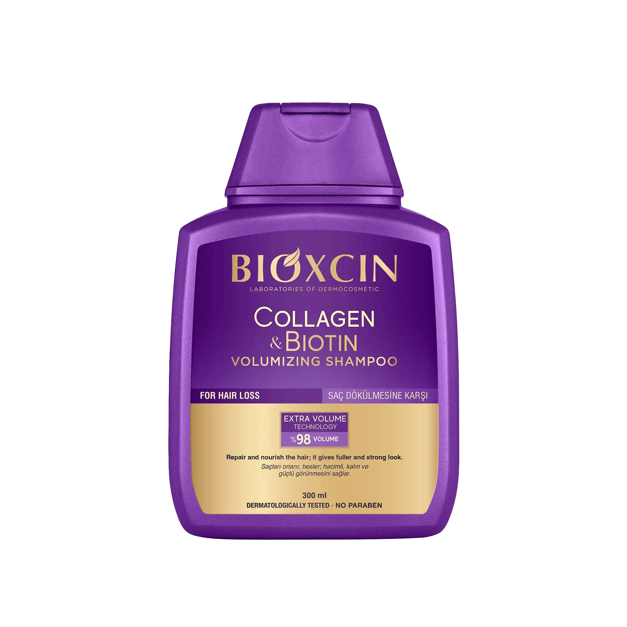 شامپو حجم دهنده و ضد ریزش بیوکسین بنفش Bioxcin حجم ۳۰۰ میلی لیتر
