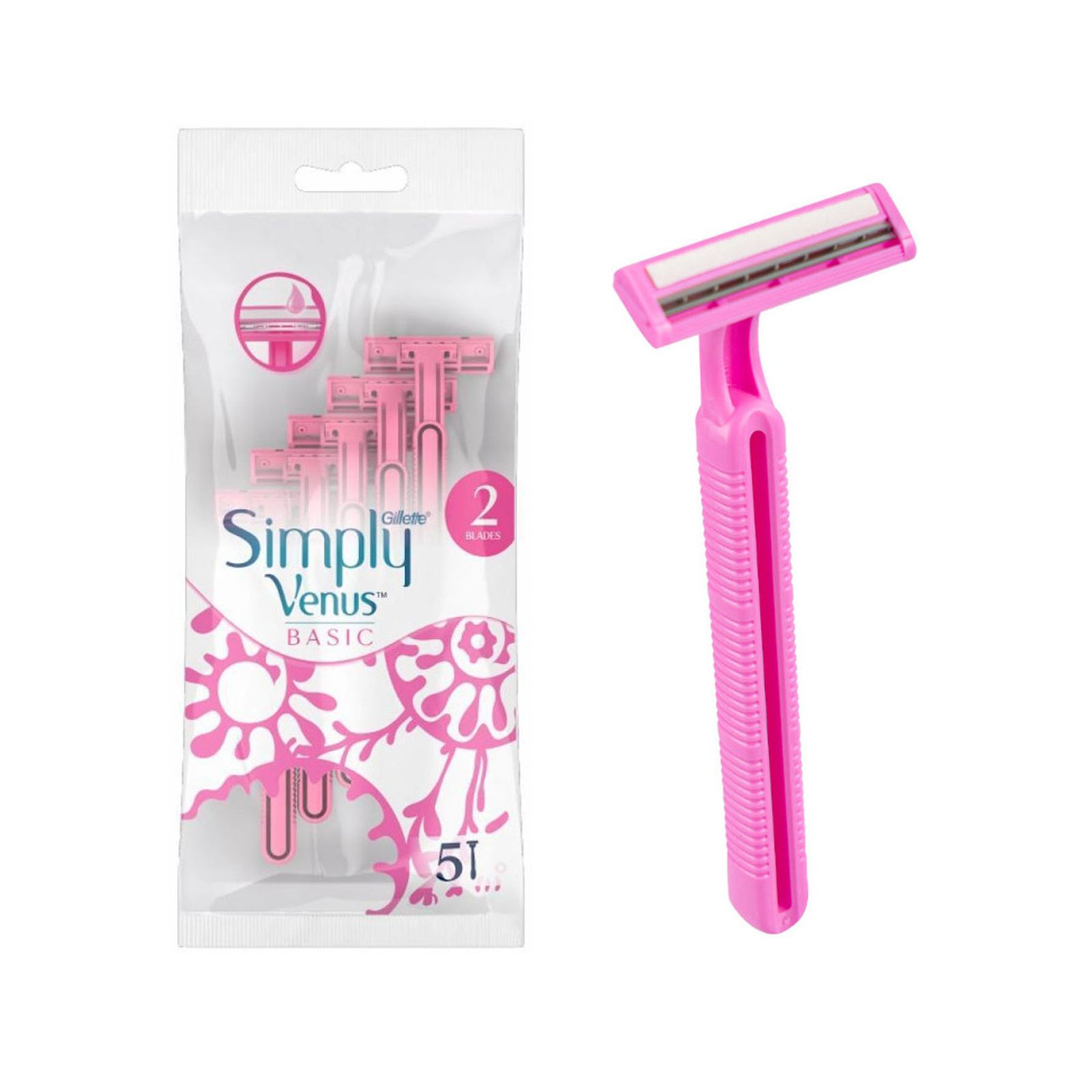 خود تراش ژیلت مدل simply venus بیسیک بسته 5 عددی