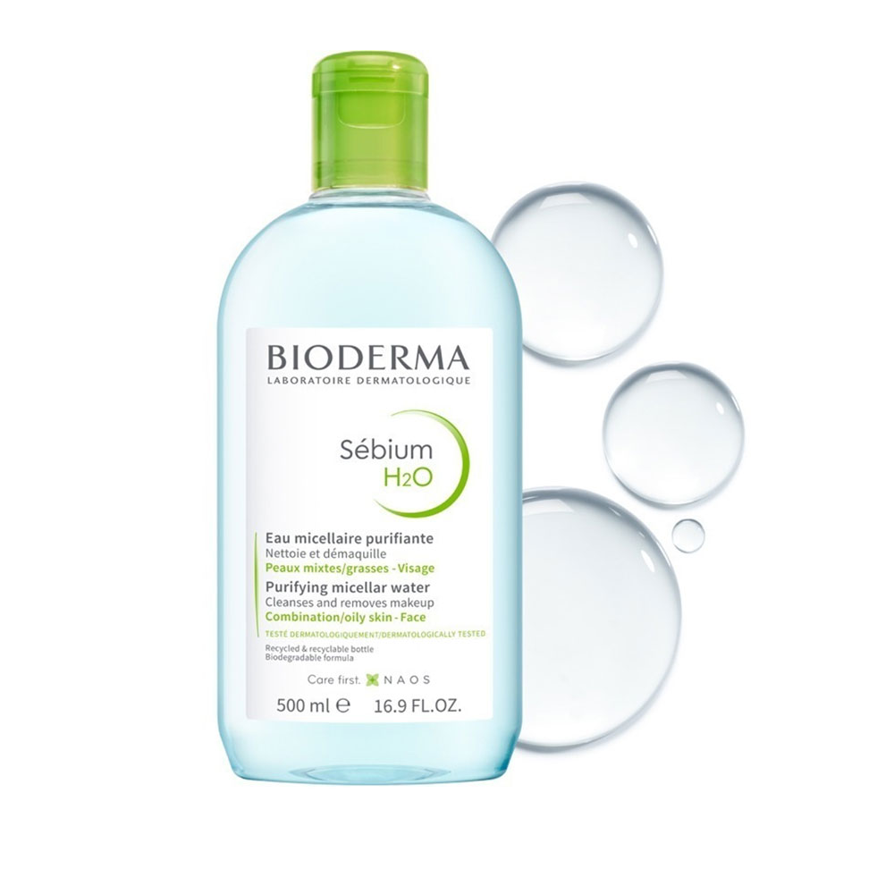میسلار واتر بایودرما Bioderma Sébium H₂O – حجم ۵۰۰ میل | مخصوص پوست مختلط تا چرب