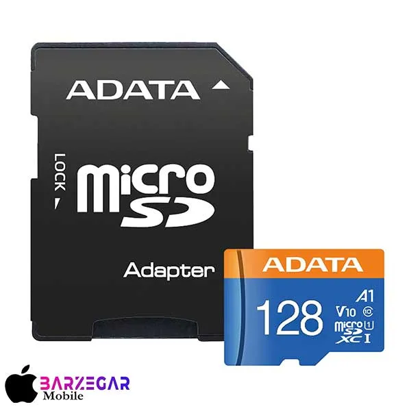 کارت حافظه microSDXC ای دیتا مدل Adata Premier V10 A1 UHS-I ظرفیت 128GB + آداپتور