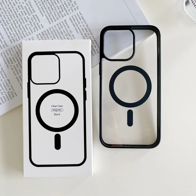 قاب آیفون شفاف مگ سیف دور رنگی ( Clear Case )