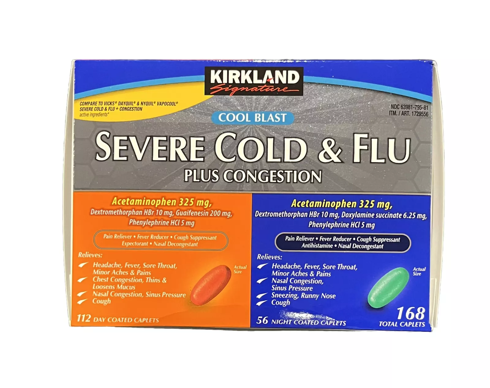 قرص سرماخوردگی آنفولانزا کرکلند | Kirkland Signature Severe Cold & Flu Multi-Symptom Cool
