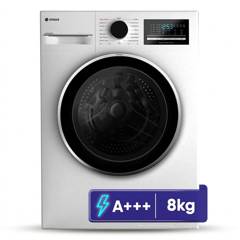 ماشین لباسشویی 8 کیلوگرم اتوماتیک اسنوا مدل SWM-B80W - نقره ای