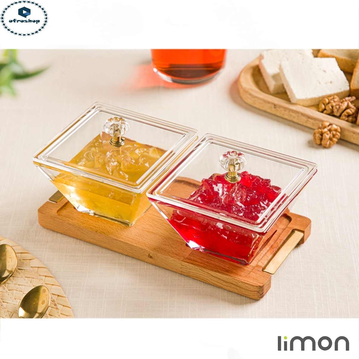 اردور خوری مربع دربدار 2 خانه پایه چوبی 2241