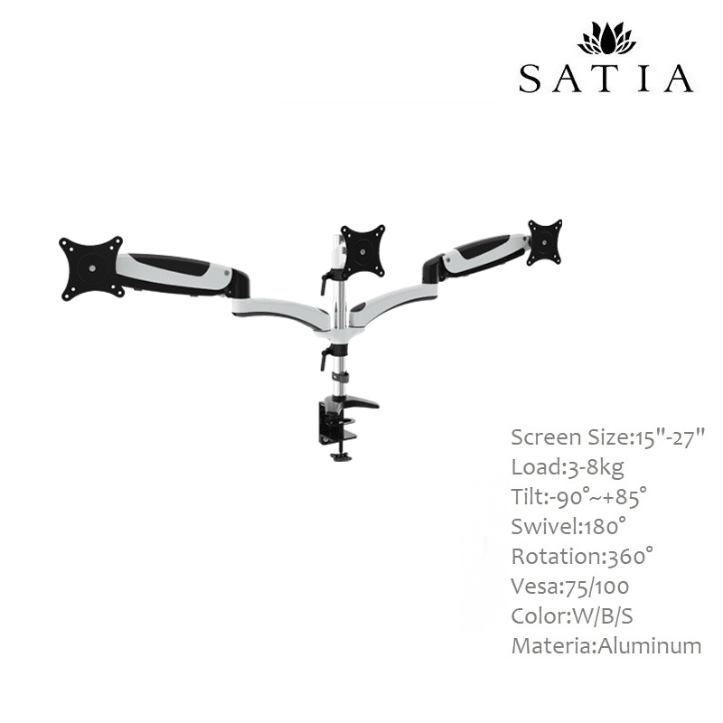 پایه رومیزی متحرک گازی 3 مانیتور ساتیا مدل ES-434d