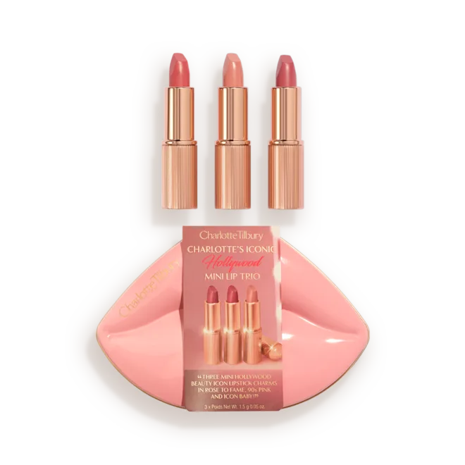 پک رژلب شارلوت تیلبری مدل آیکونیک هالیوود | Charlotte Tilbury HOLLYWOOD ICONIC MINI LIP TRIO