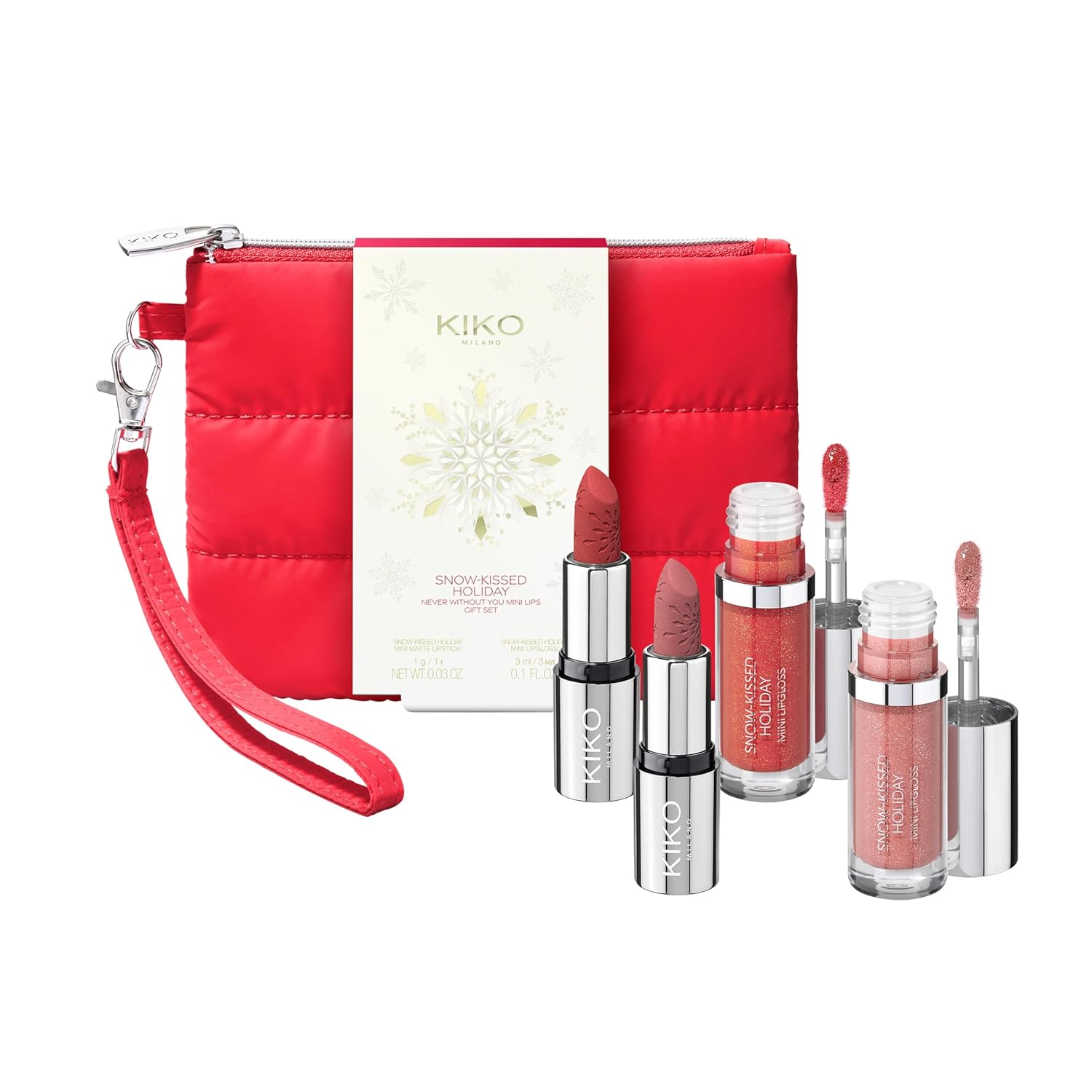 پک مینی رژ لب کیکو میلانو مدل اسنو کیسد | KIKO Milano Snow-Kissed Mini Lips Gift Set