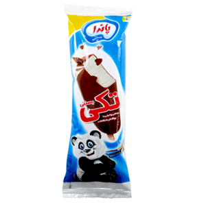 بستنی چوبی وانیلی با روکش شکلاتی تکی پاندا - 60 گرم
