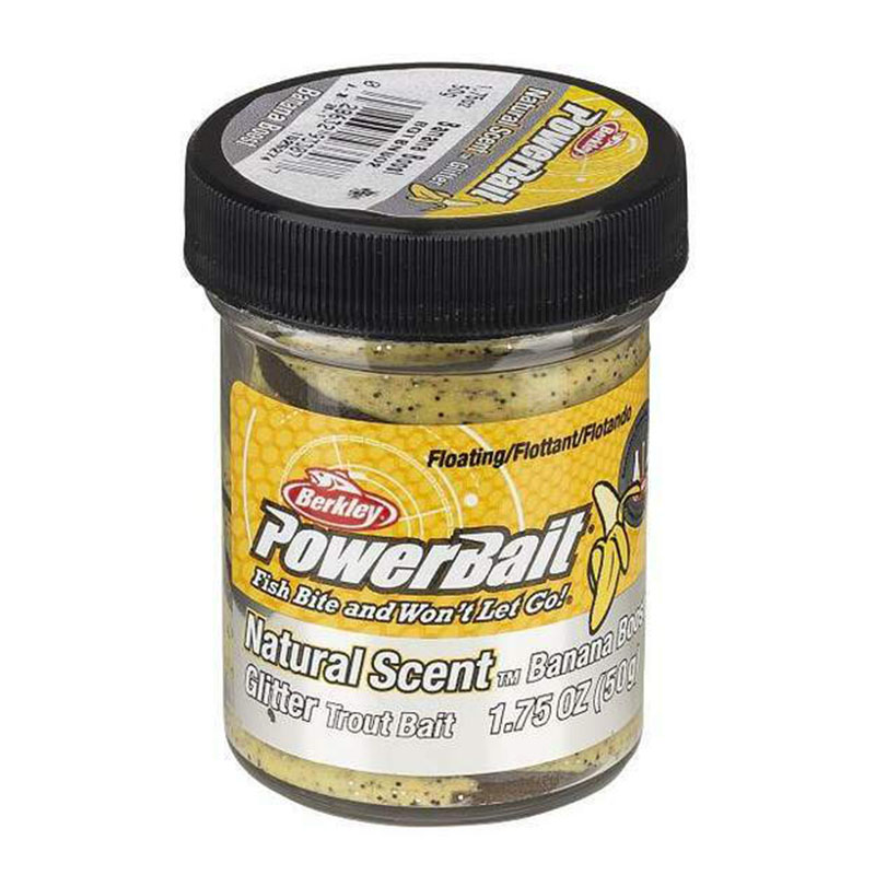 خمیر برکلی میوه ای پاور بیت قزل آلا  Berkley Power bait natural scent glitter banana boost