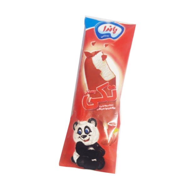 بستنی چوبی وانیلی با روکش توت فرنگی تکی پاندا - 60 گرم