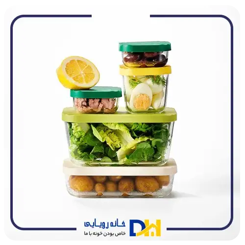 ظرف نگهدارنده ۵ تکه شیشه ای ایکیا HAVSTOBIS