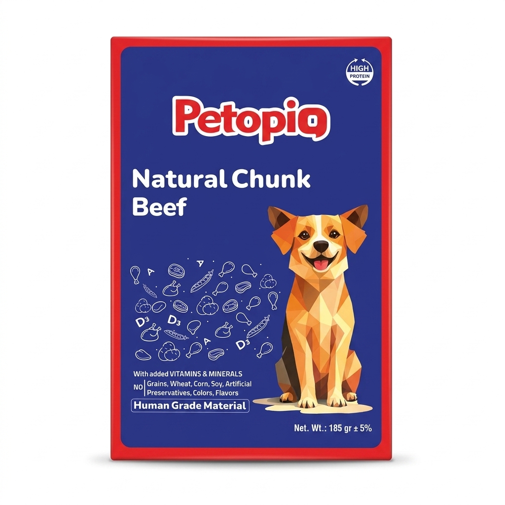 پوچ سگ پتوپیا (PETOPIA) طعم گوشت گاو 185 گرم