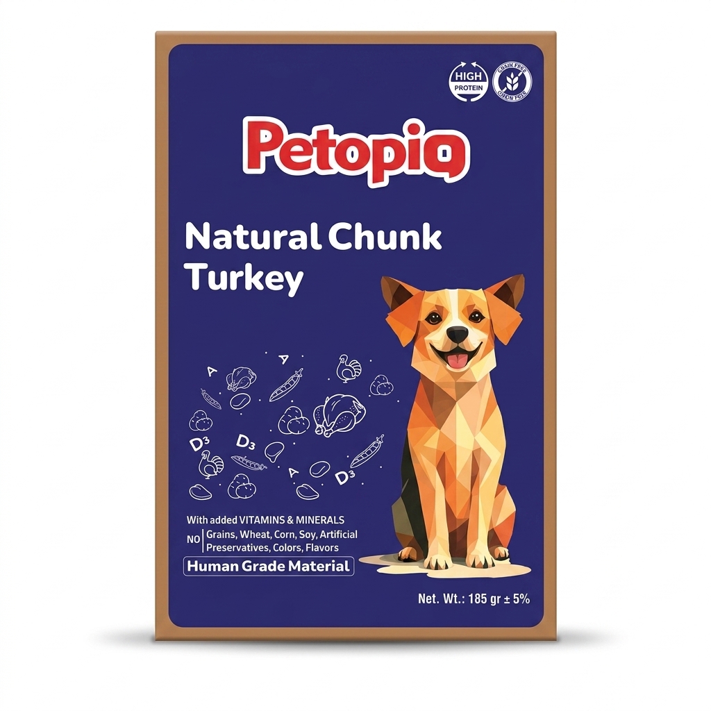 پوچ سگ پتوپیا (PETOPIA) طعم بوقلمون 185 گرم
