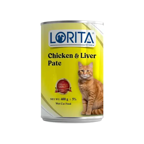 کنسرو پته گربه لوریتا (LORITA) مرغ و جگر 400 گرم