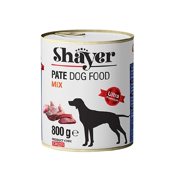 کنسرو سگ شایر (SHAYER) پته میکس گوشت 800 گرم