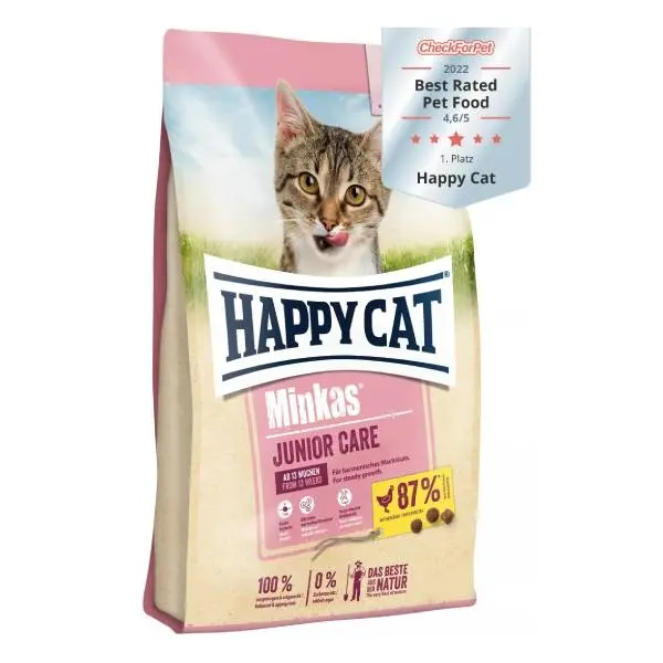 غذا خشک گربه هپی کت (HAPPY CAT) جونیور 10 کیلوگرم بسته‌بندی اورجینال