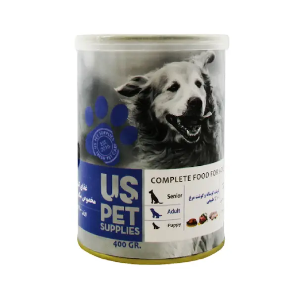 کنسرو سگ یو اس پت (US PET) پته مرغ و گوساله 400 گرم