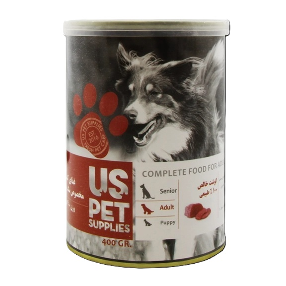 کنسرو پته سگ یو اس پت (US PET) گوشت خالص گاو 400 گرم
