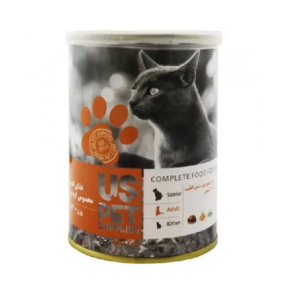 کنسرو گربه یو اس پت (US PET) طعم مرغ و کدوتنبل و سنبل الطیب 400 گرم