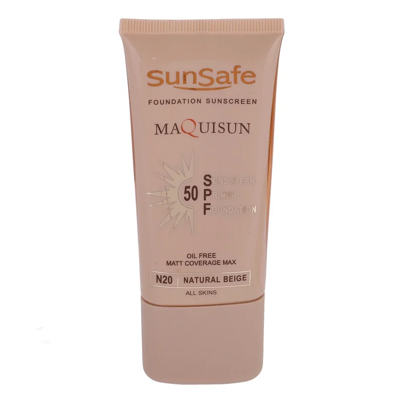 ضدآفتاب کرم پودری و پرایمری سانسیف بژ طبیعی مدل N20 با SPF50