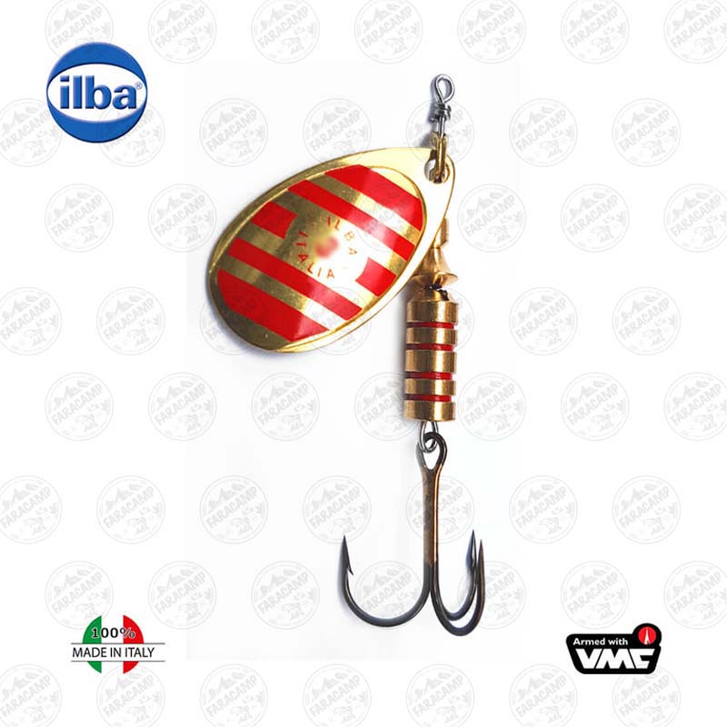 لانسه ماهیگیری سایز ۵ , ۱۳ گرمی ایلبا ۲۱۲۱۵ Gold/Red Zebra ilba