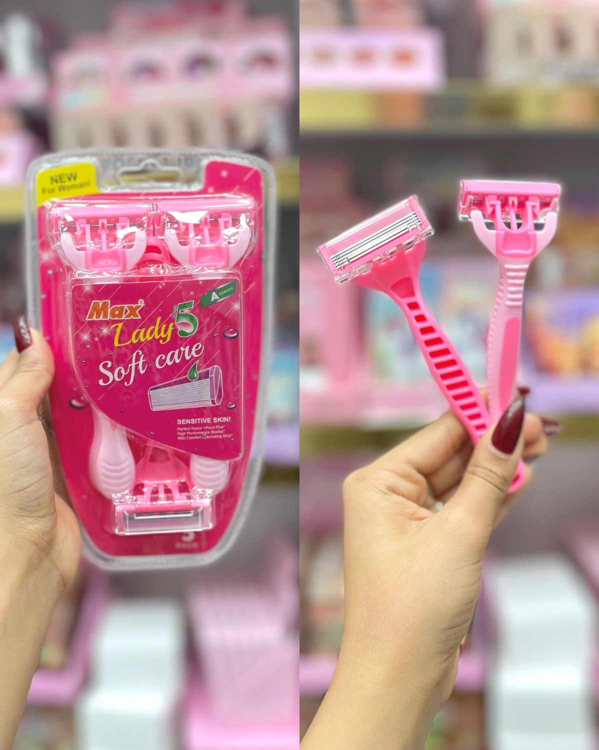 تیغ اصلاح بانوان پنج لبه مدل soft مخصوص پوست های حساس ۵عدد در هر بسته ارسال رایگان