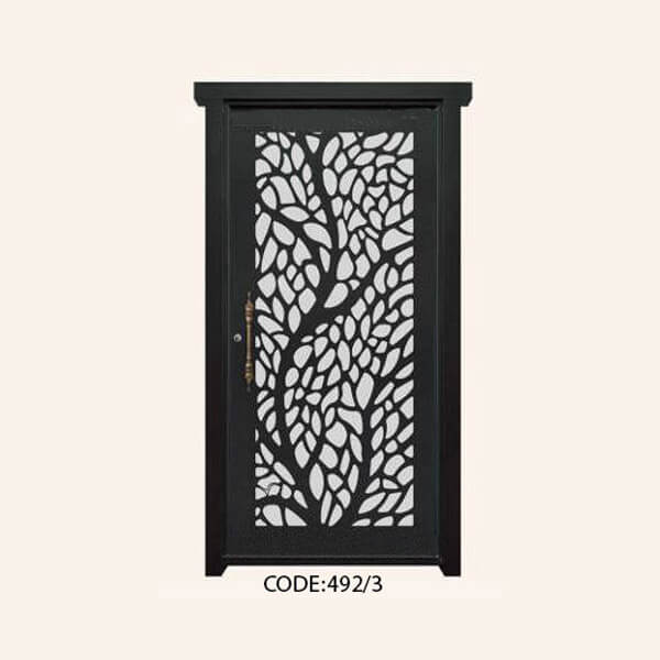 درب یک لنگه فلزی CNC طرح 492